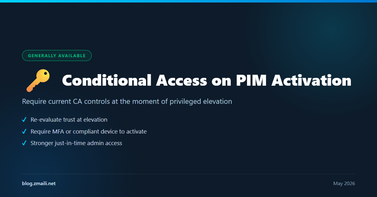 Enforce Conditional Access policies on PIM role activation