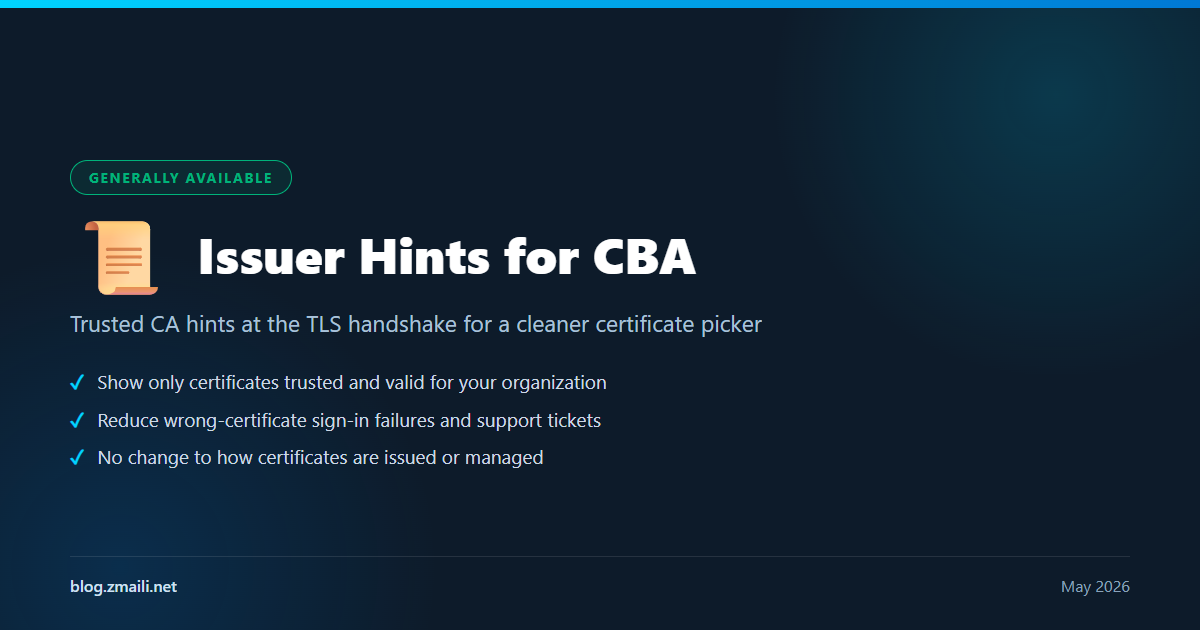 Issuer Hints for Certificate-Based Authentication