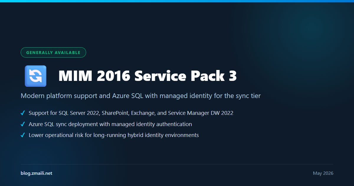 Microsoft Identity Manager 2016 Service Pack 3