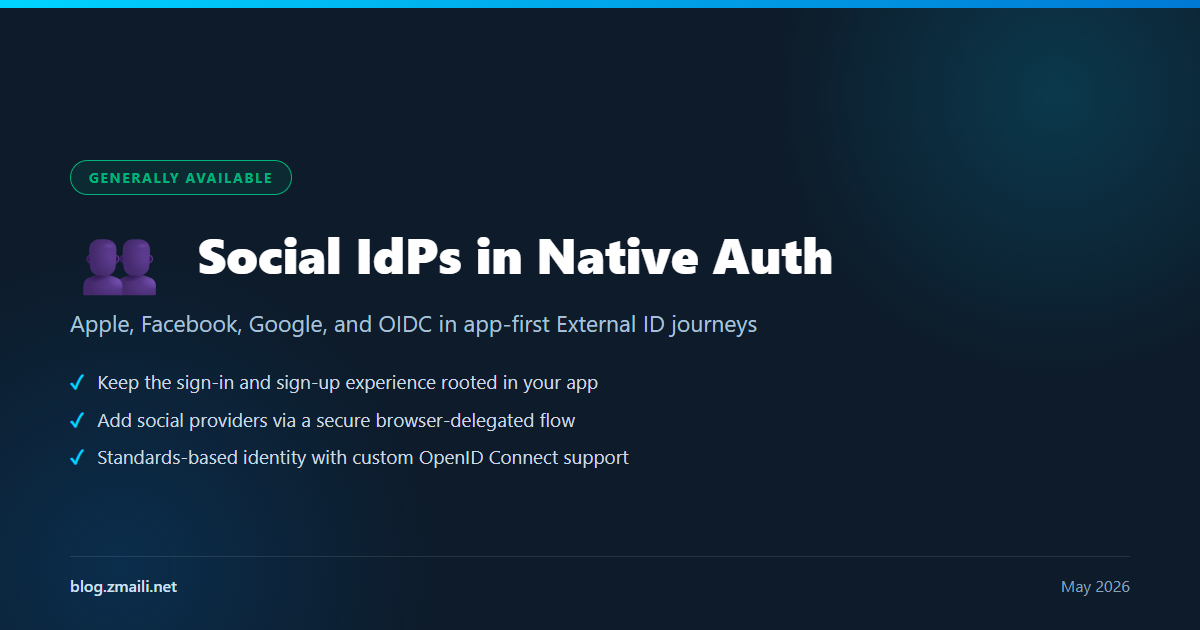 Social Identity Provider Support for Native Authentication